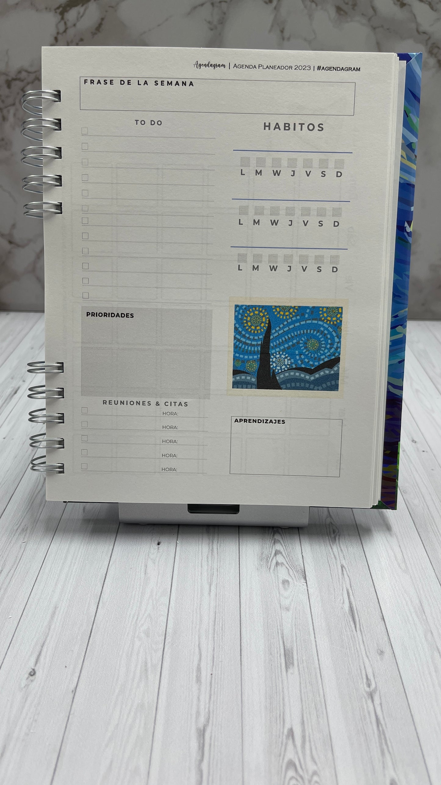 Planeador Semanal Obras de Arte - Agenda Semanal - VanGogh Dalí